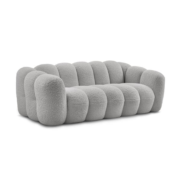 Jasnoszara sofa z materiału bouclé 232 cm Hippolyte – Bobochic Paris-image-3