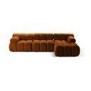 Pomarańczowy narożnik modułowy z materiału bouclé (prawostronny) Bellis – Micadoni Home