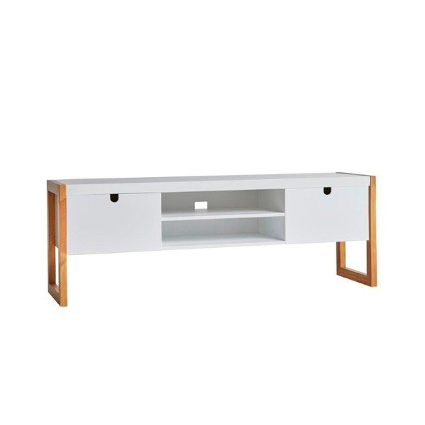 Biała szafka pod TV Marckeric Square, 140x45 cm-image-2