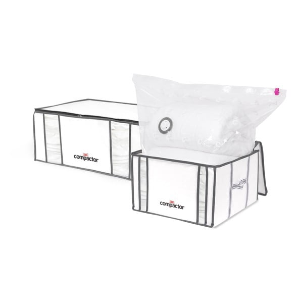 Tekstylne pojemniki do przechowywania ubrań zestaw 2 szt. próżniowe/usztywniane 50x65x27 cm Life – Compactor
