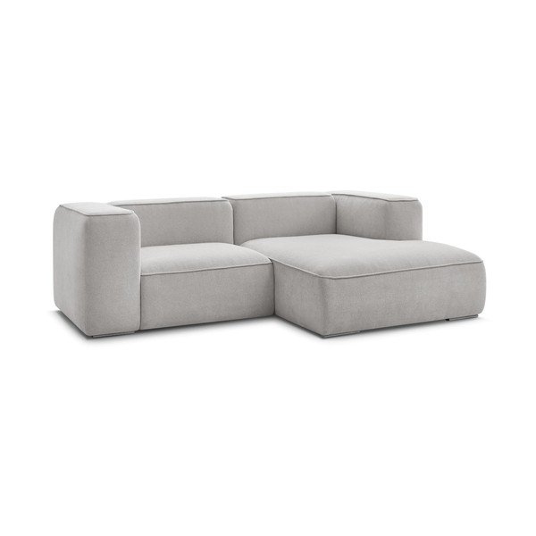 Jasnoszary narożnik z materiału bouclé (prawostronny) Zephyr – Bobochic Paris-image-3