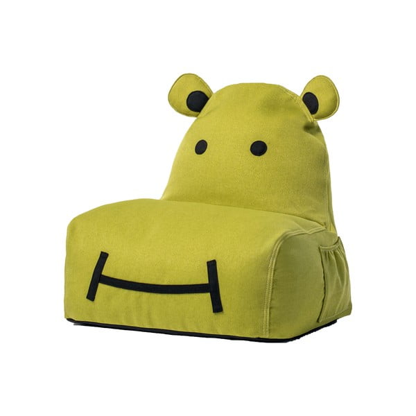 Limonkowy worek do siedzenia dla dzieci The Brooklyn Kids Hippo