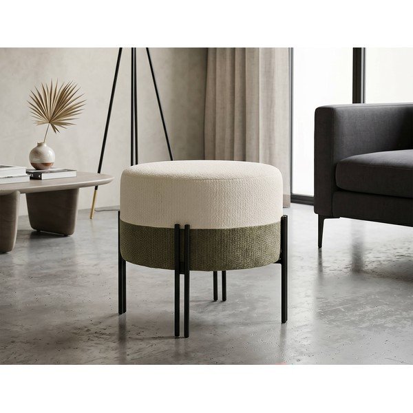 Puf w kolorze khaki/kremowy Modern Style – Mauro Ferretti-image-1