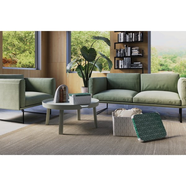 Biały/zielony plastikowy pojemnik z pokrywką 29,5x19,5x13,5 cm S – Curver-image-1