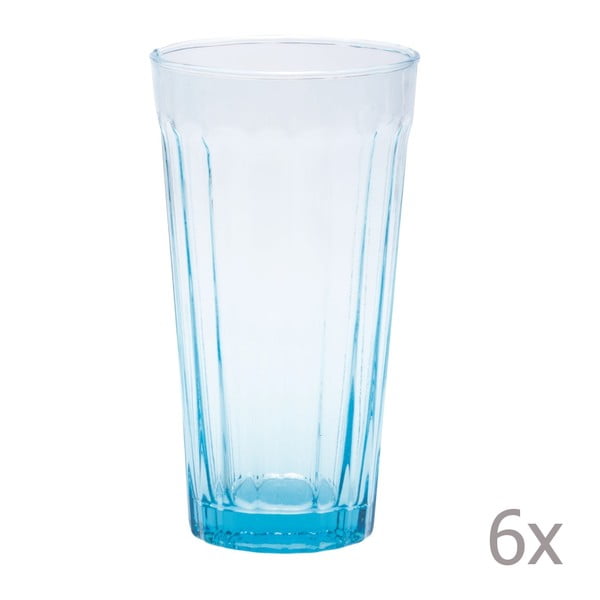 Zestaw 6 wysokich szklanek Lucca Sky, 500 ml