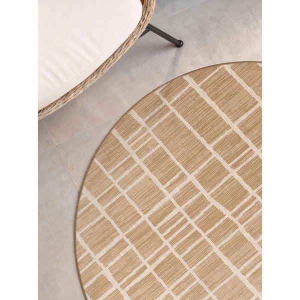 Kremowy/w naturalnym kolorze okrągły dywan odpowiedni na zewnątrz ø 200 cm Haringey Crouch – Ted Baker-image-3