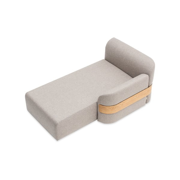 Jasnoszary moduł sofy (lewostronny) z wełny i lnu Hugg – Gazzda-image-2