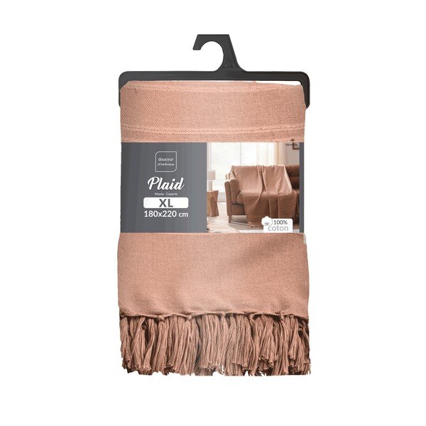 Bawełniana narzuta w kolorze terakoty 125x150 cm Lilia – douceur d'intérieur-image-2