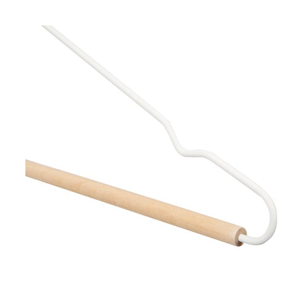 Zestaw 2 białych wieszaków na ubrania z drewnianym detalem Compactor Frosted-image-4