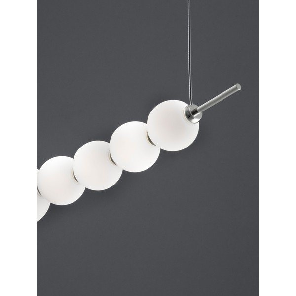 Biała/w kolorze srebra z połyskiem metalowa lampa wisząca LED ze ściemniaczem ze szklanym kloszem Perla – Nova Luce-image-2