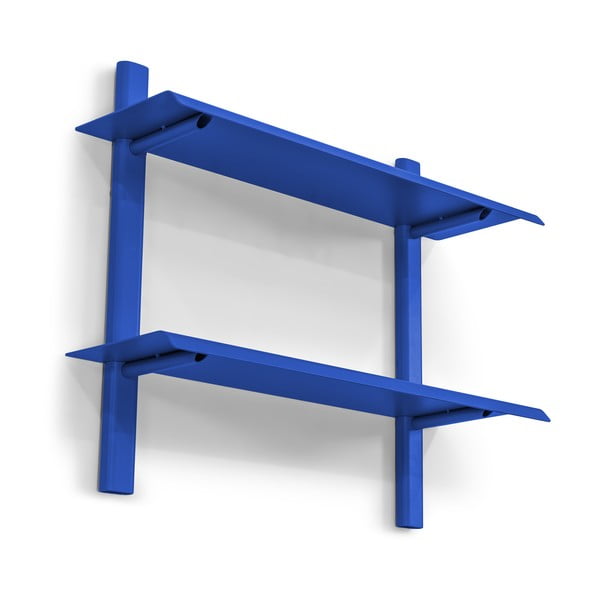 Niebieska wielopoziomowa metalowa półka 60 cm Hola – Spinder Design-image-3