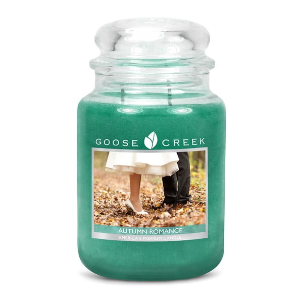 Świeczka zapachowa w szklanym pojemniku Goose Creek Jesienny romans, 150 godz. palenia