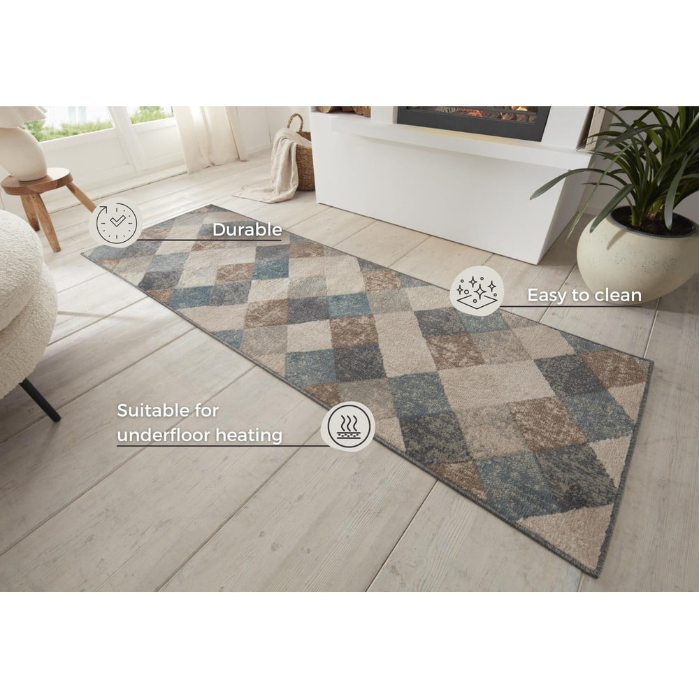 Niebieski/beżowy chodnik 80x200 cm Terrain – Hanse Home (zdjęcie 5)