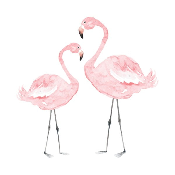Naklejka ścienna Dekornik Flamingos, 110x110 cm