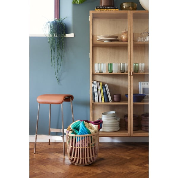 Koniakowe/w kolorze srebra tapicerowane hokery zestaw 2 szt. (wysokość siedziska 75 cm) Avenue – Hübsch-image-4