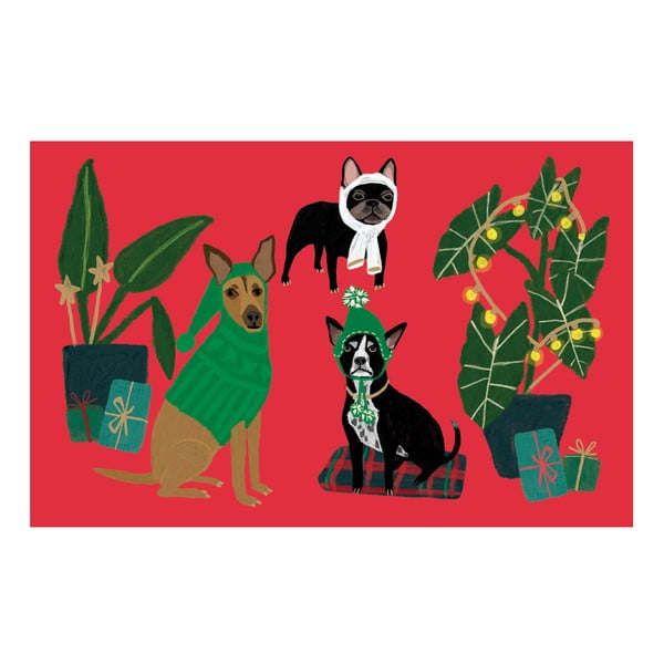 Kartki zestaw 8 szt. ze świątecznym motywem Cat and Dog Palais  – Roger la Borde