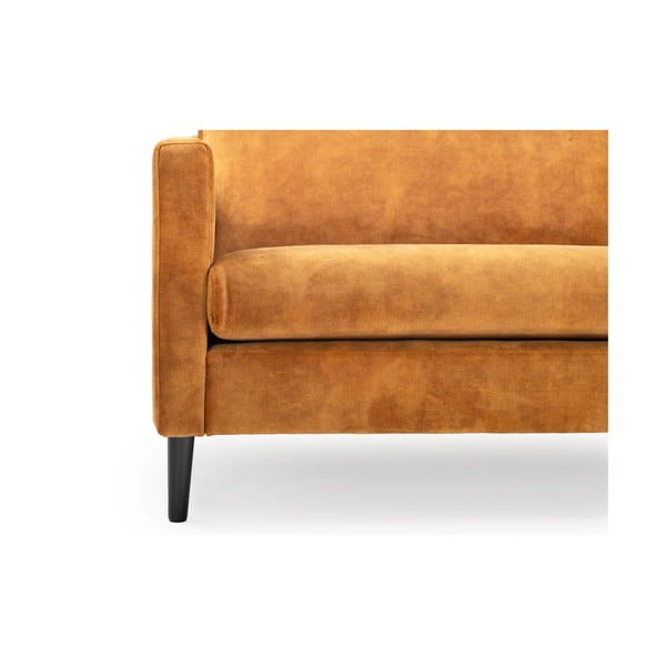 Żółta sofa z aksamitnym obiciem Scandic Adagio, szer. 220 cm-image-4