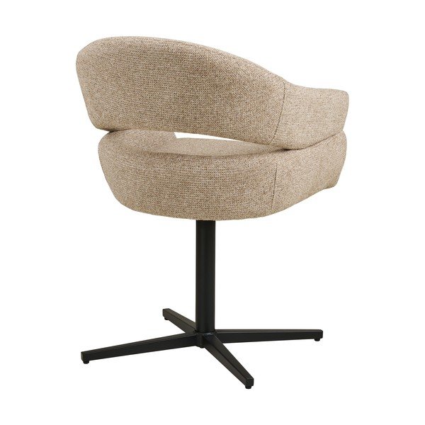 Beżowy tapicerowany fotel jadalniany z podłokietnikami Dover – House Nordic-image-4