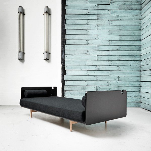Sofa rozkładana Karup Deva Black/Raw Oak/Dark Grey-image-1