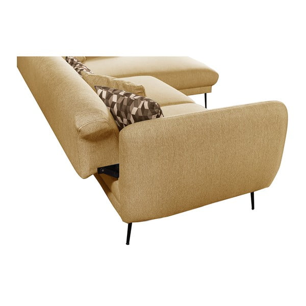 Żółty rozsuwany narożnik Pandia Home Madrid, prawostronny-image-3