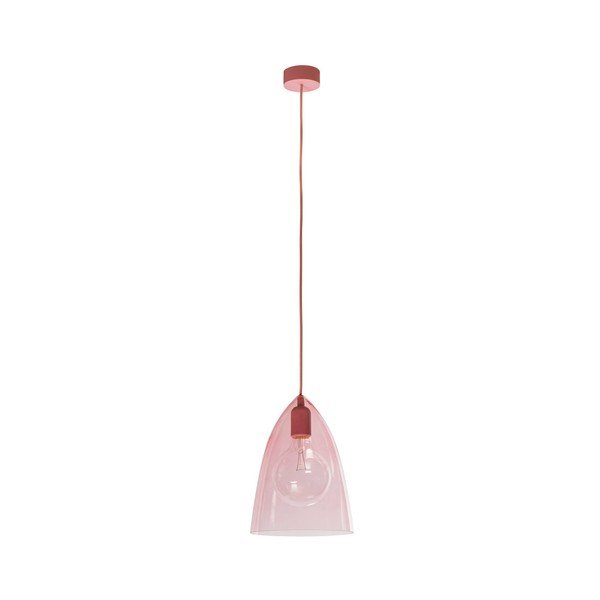 Różowa lampa wisząca SULION Glassy