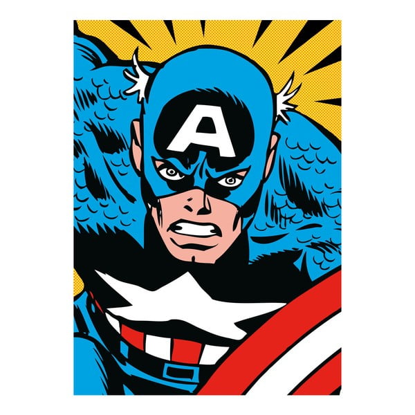 Plakat z blachy Marvel Close Up - Captain America