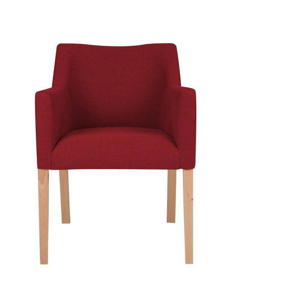 Czerwony fotel z podłokietnikami Micadoni Home Marcino