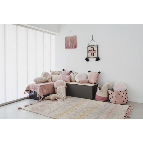 Różowo-kremowy bawełniany dywan dziecięcy tkany ręcznie odpowiedni do prania 140x200 cm Azteca Vintage Nude – Lorena Canals-image-3