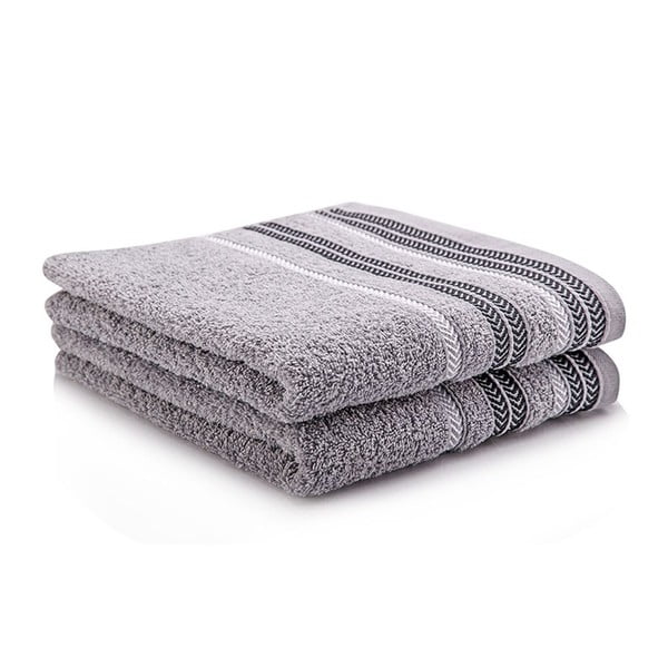 Komplet dwóch ręczników Hugo 50x90 cm, grey