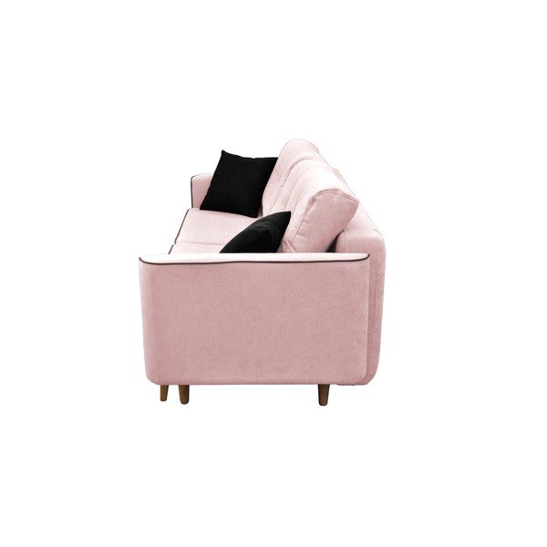 Różowa 3-osobowa sofa rozkładana z jasnymi nogami Mazzini Sofas Ivy-image-2