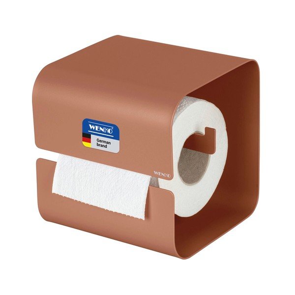 Brązowy stalowy uchwyt na papier toaletowy z mocowaniem Turbo-loc bez wiercenia Lizan – Wenko-image-3