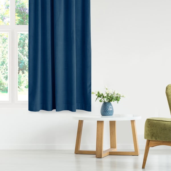 Ciemnoniebieska zasłona 200x175 cm Vila – Homede-image-1