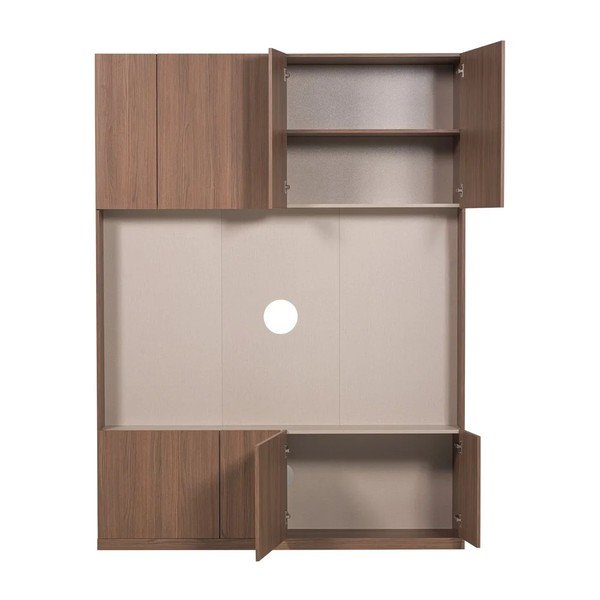Modułowa szafka pod TV w ciemnym naturalnym kolorze 160x215 cm Build – WOOOD-image-2