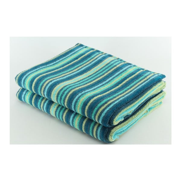 Komplet 2 ręczników Bold Blue, 70x140 cm