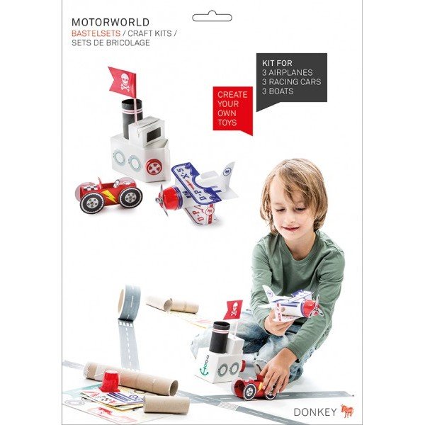 Składana gra papierowa dla dzieci Donkey Motoworld-image-1
