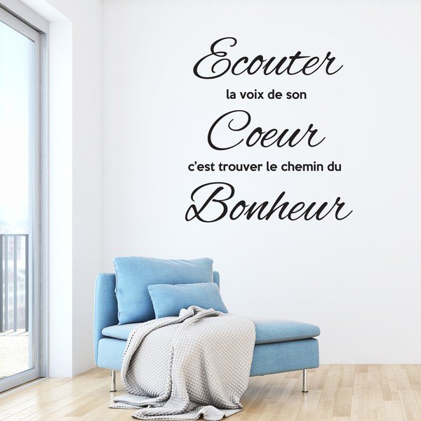 Czarna naklejka Ambiance Quote Écouter-image-1