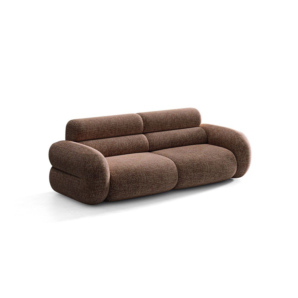 Brązowa sofa z tkaniny szenilowej 220 cm Neo – Micadoni