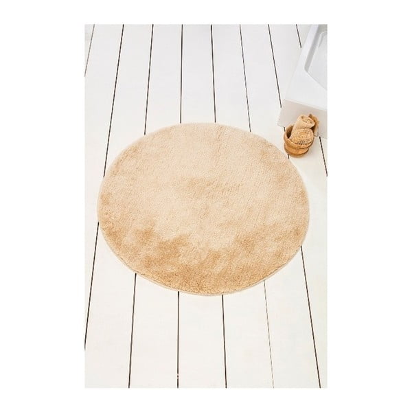 Beżowy dywanik łazienkowy Confetti Bathmats Colors of Bone White, ⌀ 90 cm