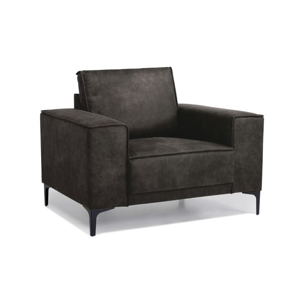 Antracytowy fotel z imitacji skóry Scandic Copenhagen Preston