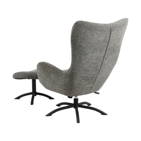 Antracytowy fotel uszak z podnóżkiem Actona Talgarth-image-3