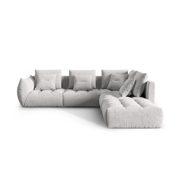 Jasnoszary narożnik (prawostronny/w kształcie litery L) Bloom – Micadoni Home