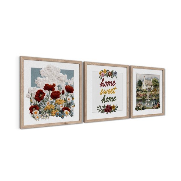 Obrazy zestaw 3 szt. 30x30 cm Sweet Home – Styler-image-4