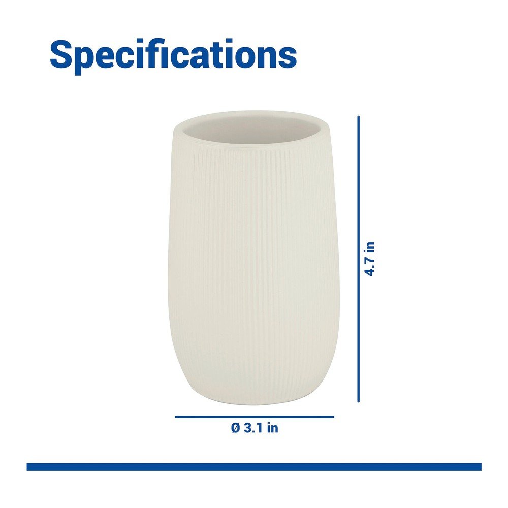 Kremowy kubek na szczoteczki do zębów ceramiczny Fablo – Wenko (zdjęcie 5)