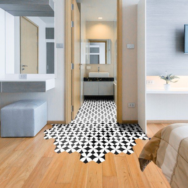 Zestaw 10 naklejek na podłogę Ambiance Floor Stickers Hexagons Bernardo, 40x90 cm-image-2