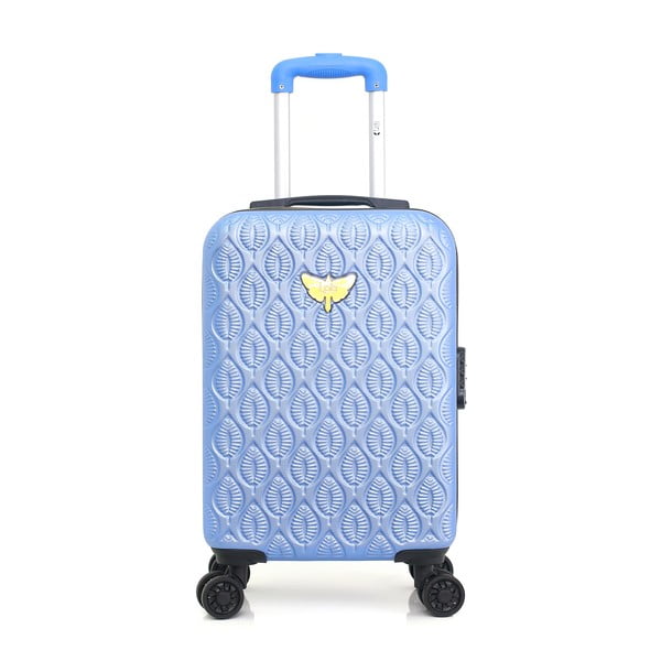 Niebieska walizka fakturowana z 4 kółkami LPB Alicia, 31 l