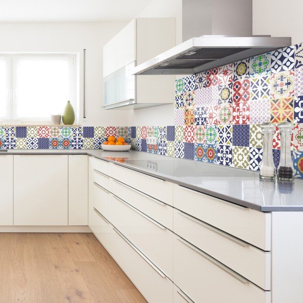 Zestaw 30 naklejek ściennych Ambiance Wall Stickers Cement Tiles Azulejos Vinito, 15x15 cm-image-3