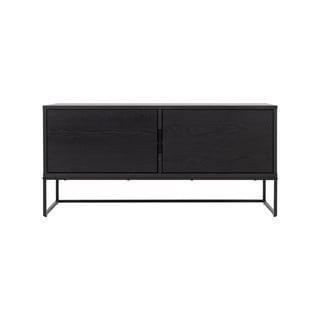 Czarna szafla pod TV w dekorze jesionu Tenzo Lipp, 118x57 cm