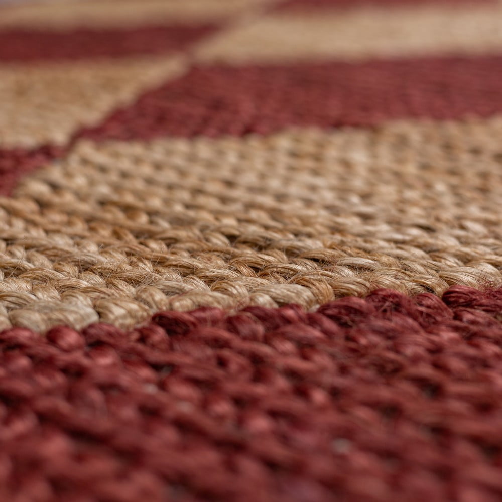 Chodnik z mieszanki juty tkany ręcznie w kolorze terakoty 60x230 cm Effie Diamond – Flair Rugs (zdjęcie 3)