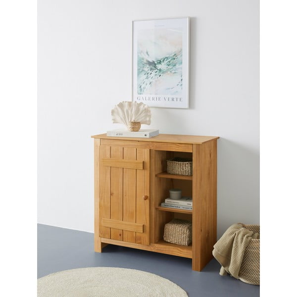 Szafka z litego drewna sosnowego w naturalnym kolorze 90x90 cm Bertram – Støraa-image-1