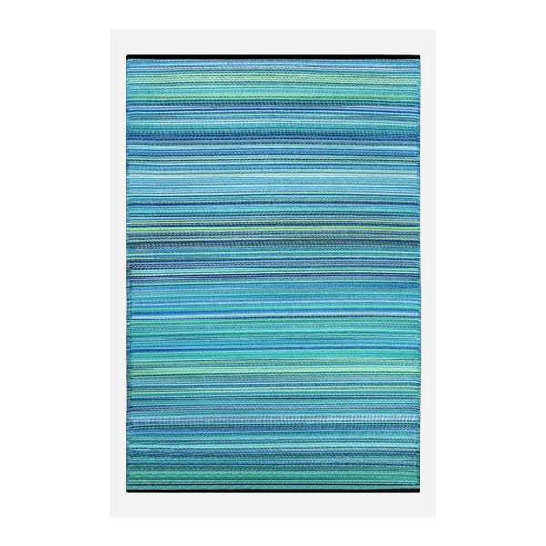 Niebiesko-zielony dwustronny dywan na zewnątrz Green Decore Weaver, 90x150 cm